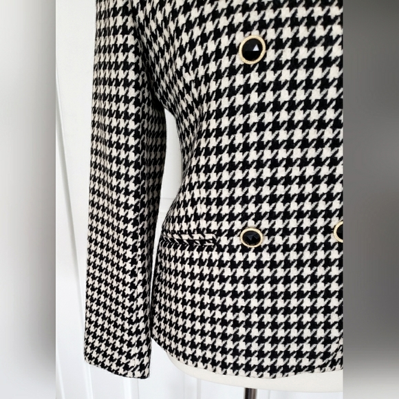 Vintage Jones New York Pure Wool Houndstooth Jacket - Picture 4 of 11